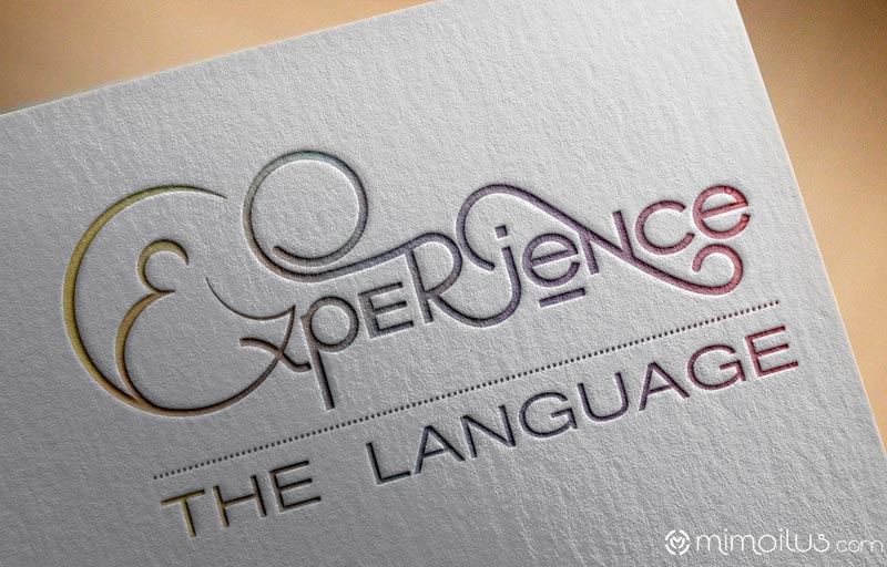 Logotipo Experience the Language diseñado por Rosa León, Mimoilus